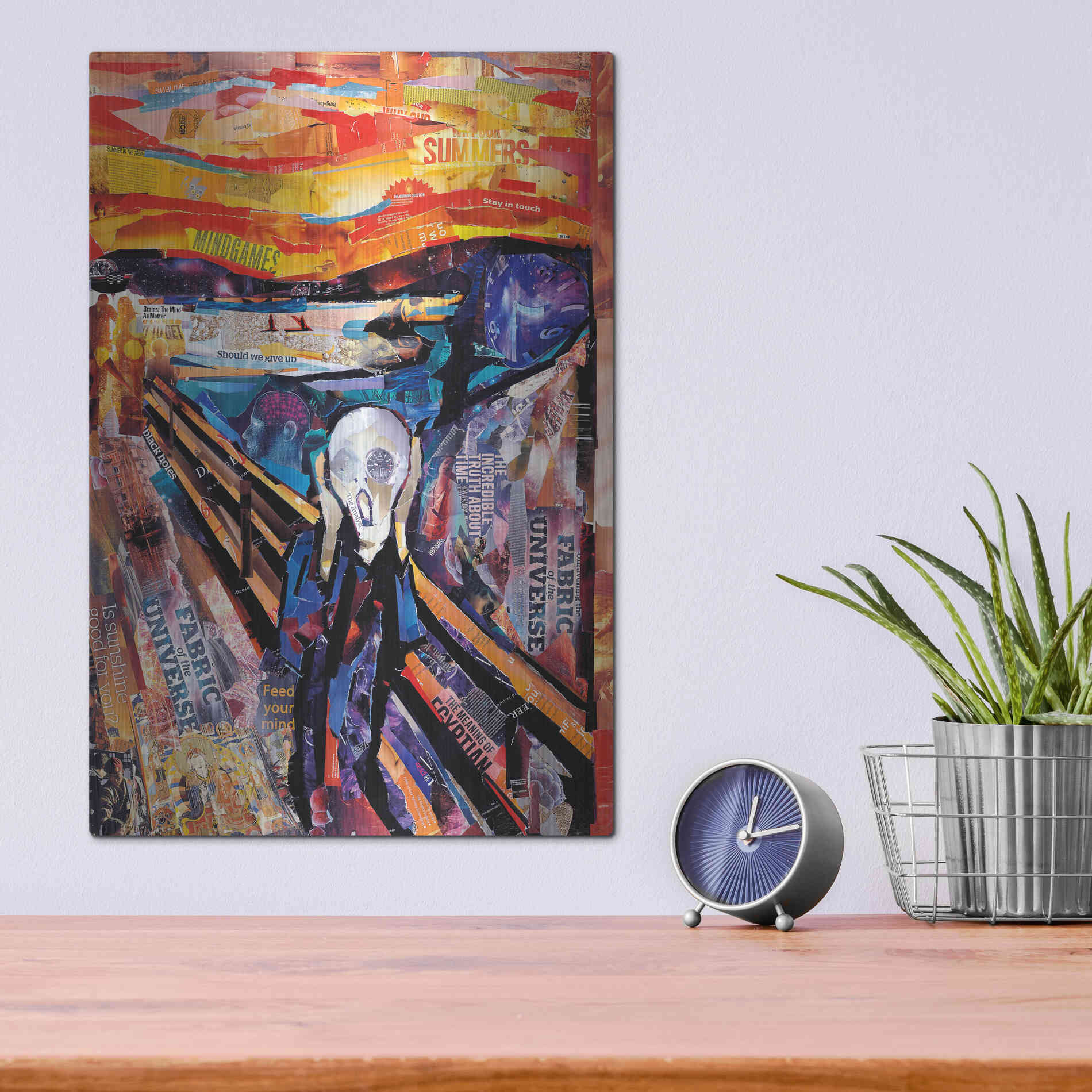 Luxe Metal Art 'The Scream' by Grey, Metal Wall Art,12x16