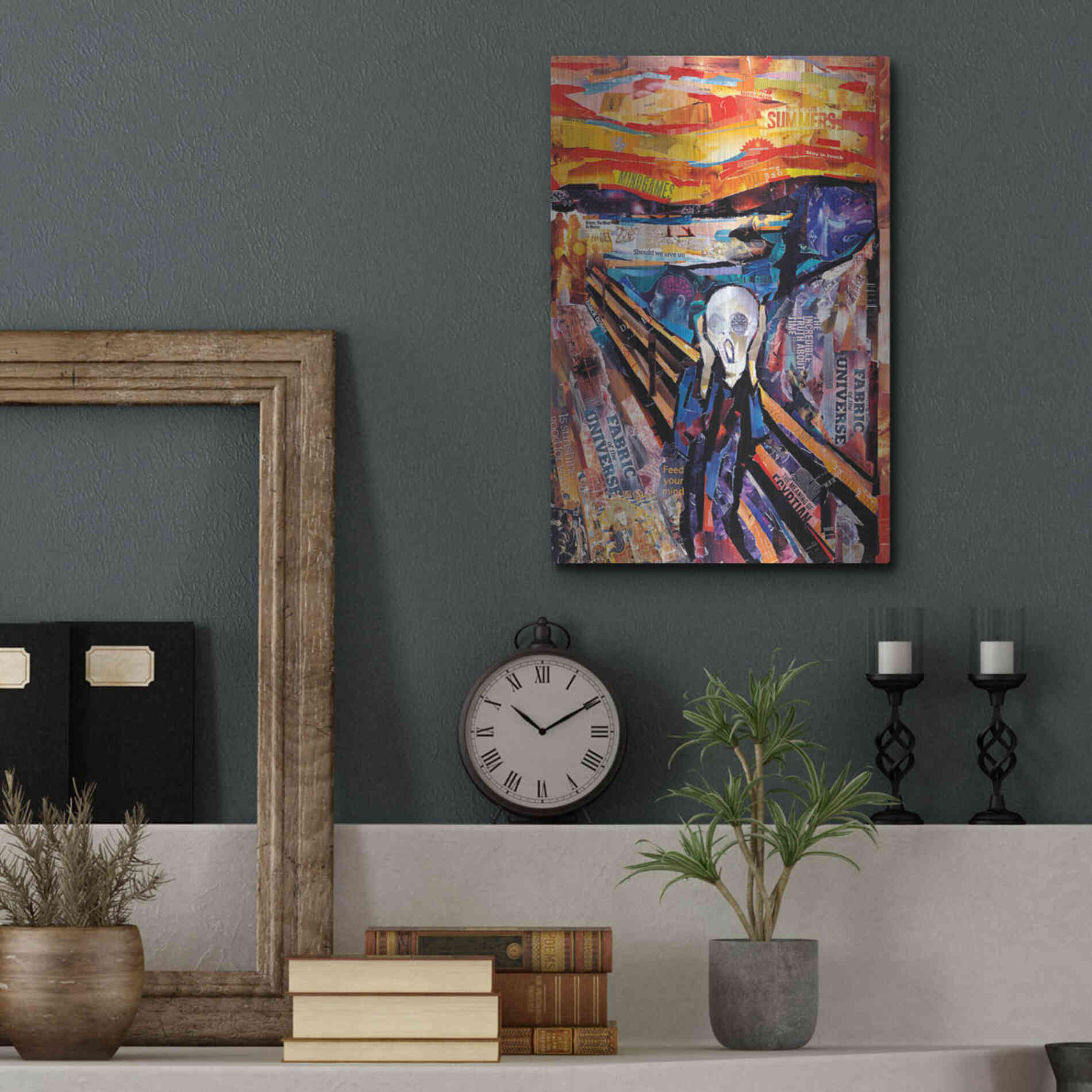 Luxe Metal Art 'The Scream' by Grey, Metal Wall Art,12x16