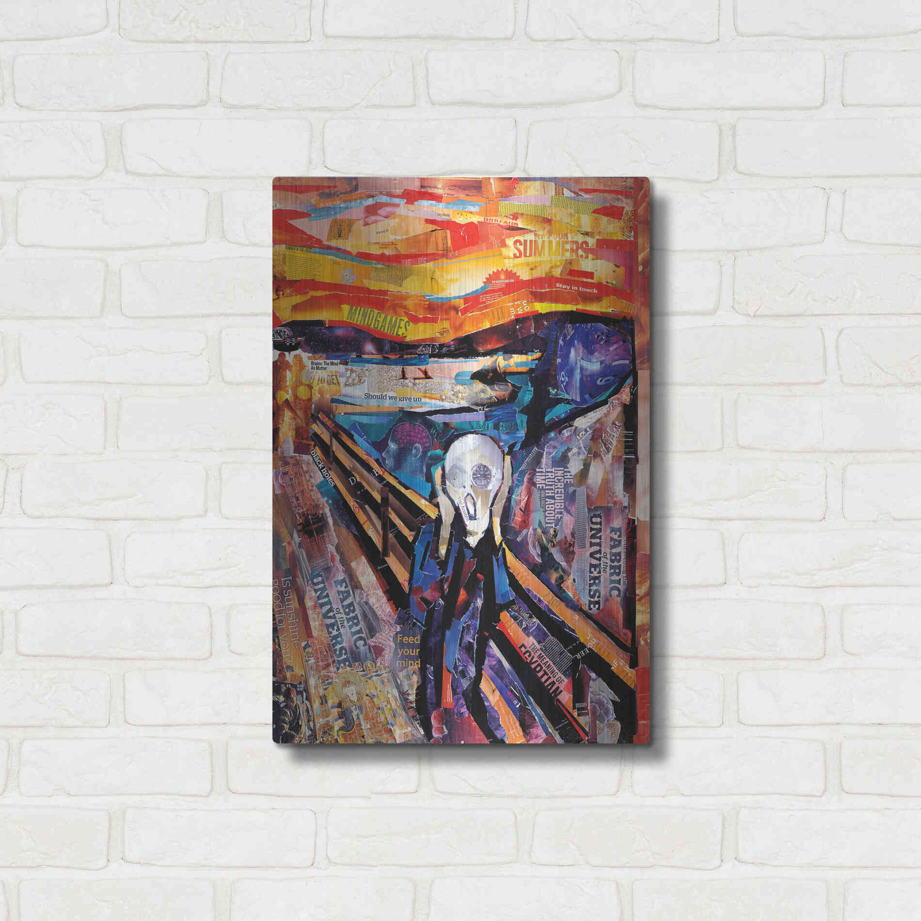 Luxe Metal Art 'The Scream' by Grey, Metal Wall Art,16x24