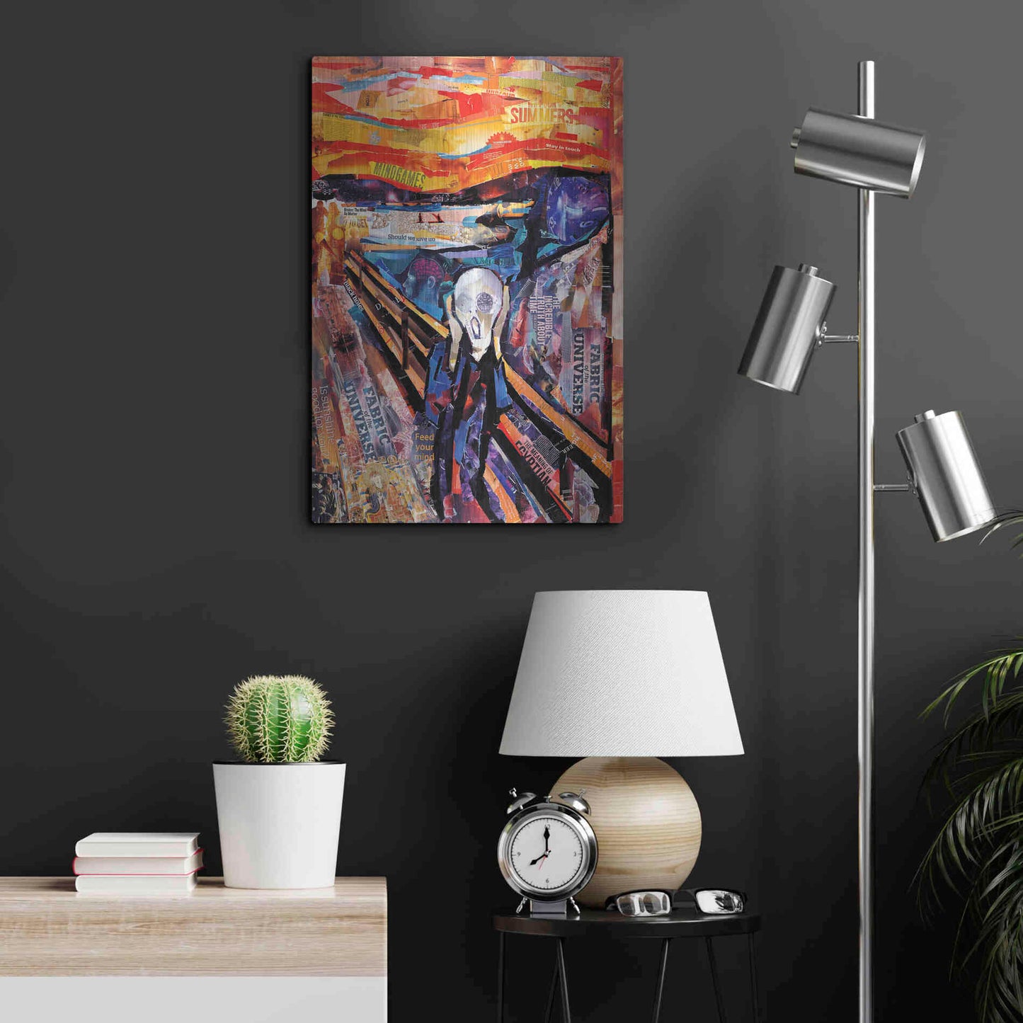 Luxe Metal Art 'The Scream' by Grey, Metal Wall Art,16x24