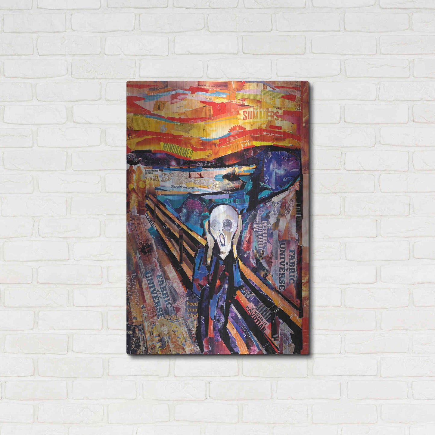 Luxe Metal Art 'The Scream' by Grey, Metal Wall Art,24x36