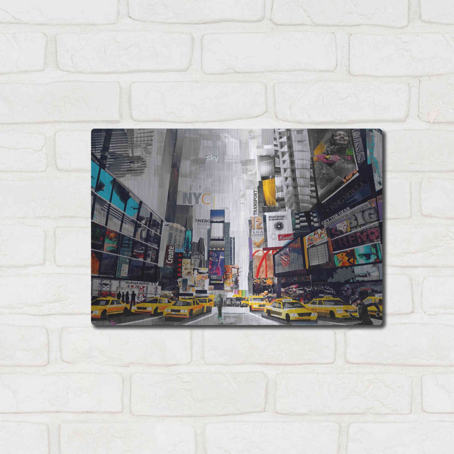 Luxe Metal Art 'Times Square' by Grey, Metal Wall Art,16x12