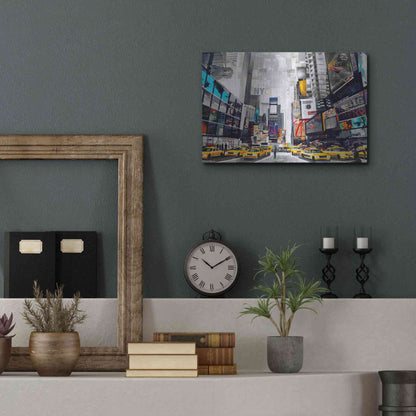 Luxe Metal Art 'Times Square' by Grey, Metal Wall Art,16x12