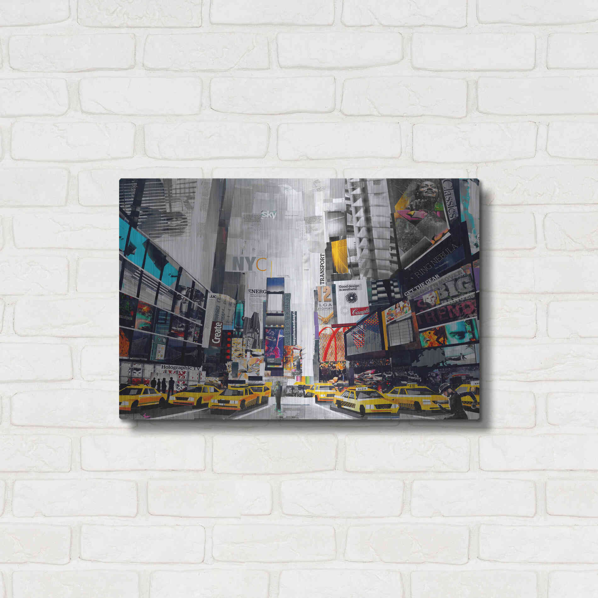 Luxe Metal Art 'Times Square' by Grey, Metal Wall Art,24x16