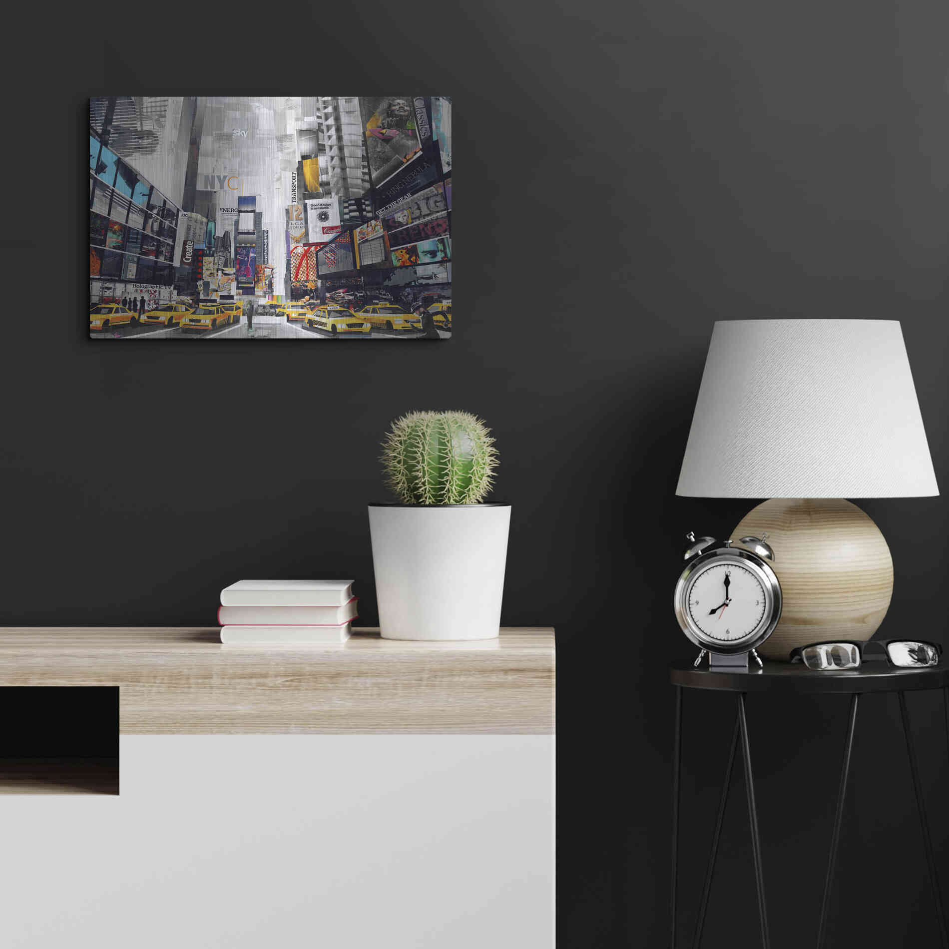 Luxe Metal Art 'Times Square' by Grey, Metal Wall Art,24x16