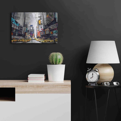 Luxe Metal Art 'Times Square' by Grey, Metal Wall Art,24x16