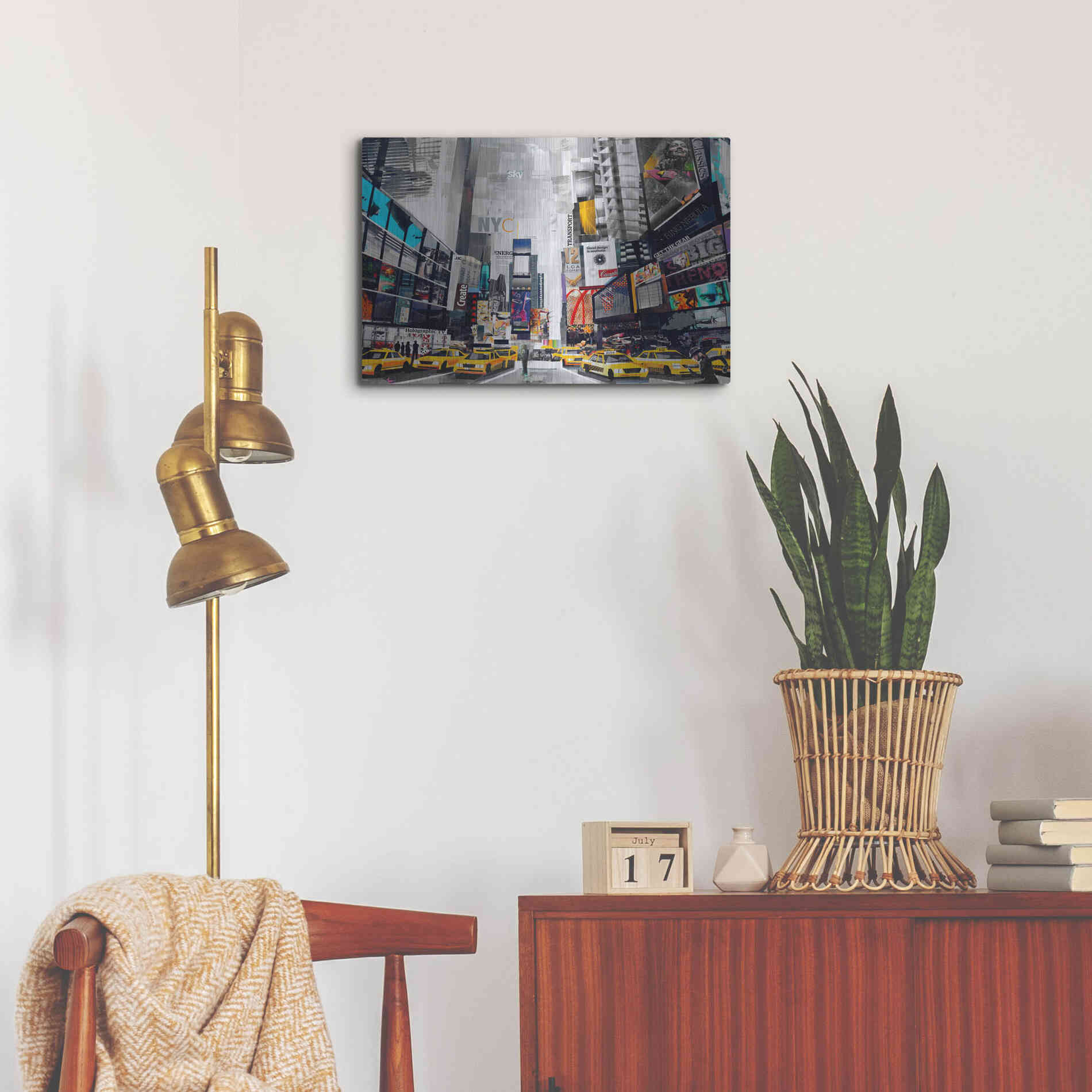 Luxe Metal Art 'Times Square' by Grey, Metal Wall Art,24x16