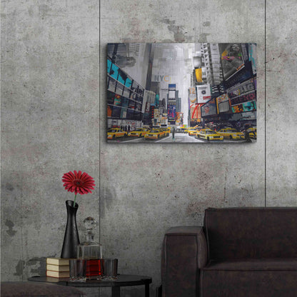 Luxe Metal Art 'Times Square' by Grey, Metal Wall Art,36x24