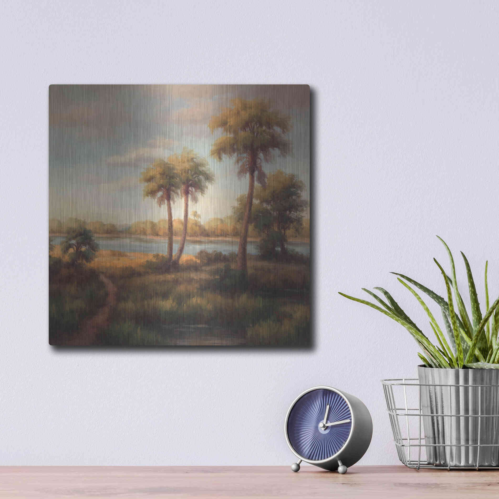 Luxe Metal Art 'In the Tropics I' by Haibin, Metal Wall Art,12x12