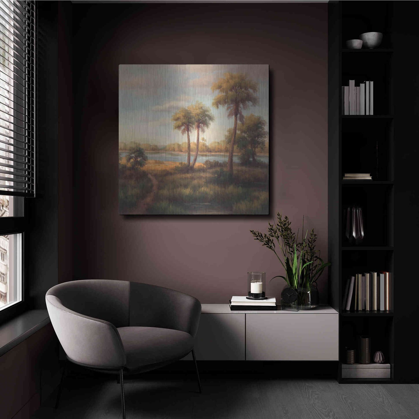Luxe Metal Art 'In the Tropics I' by Haibin, Metal Wall Art,36x36