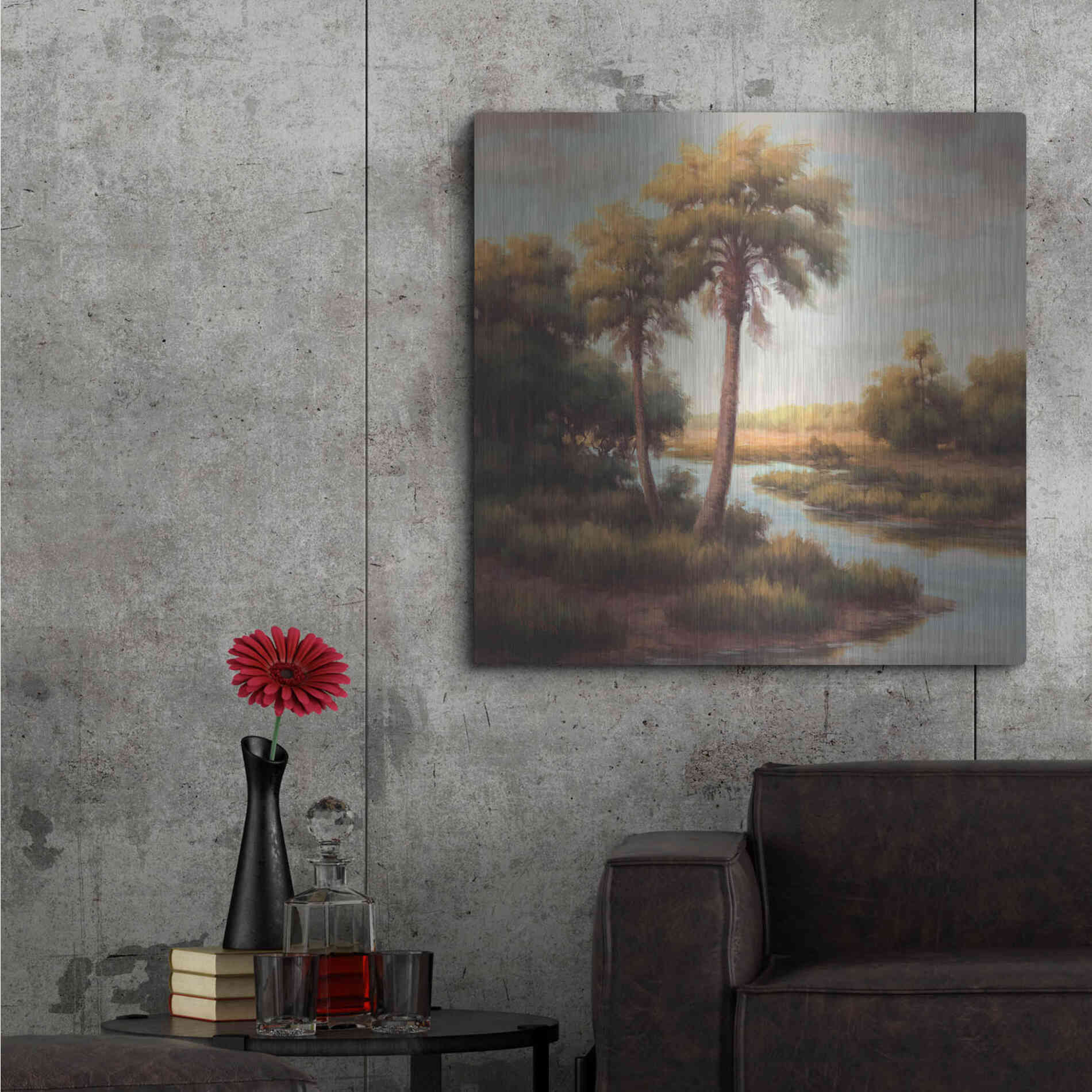 Luxe Metal Art 'In the Tropics II' by Haibin, Metal Wall Art,36x36