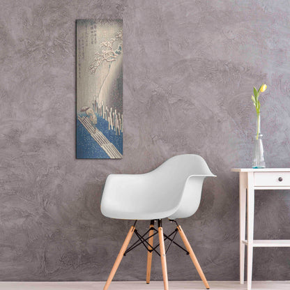 Luxe Metal Art 'Sumida River in the Snow' by Hiroshige, Metal Wall Art,12x36