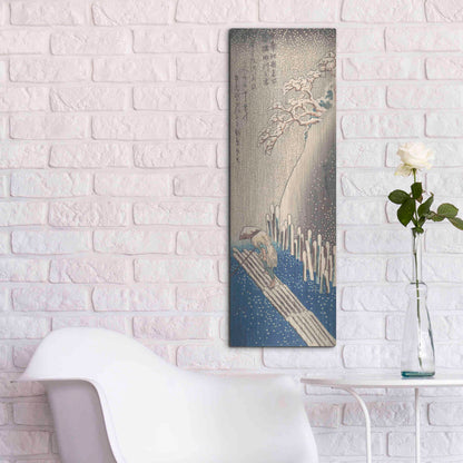 Luxe Metal Art 'Sumida River in the Snow' by Hiroshige, Metal Wall Art,12x36