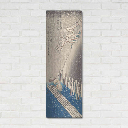 Luxe Metal Art 'Sumida River in the Snow' by Hiroshige, Metal Wall Art,16x48