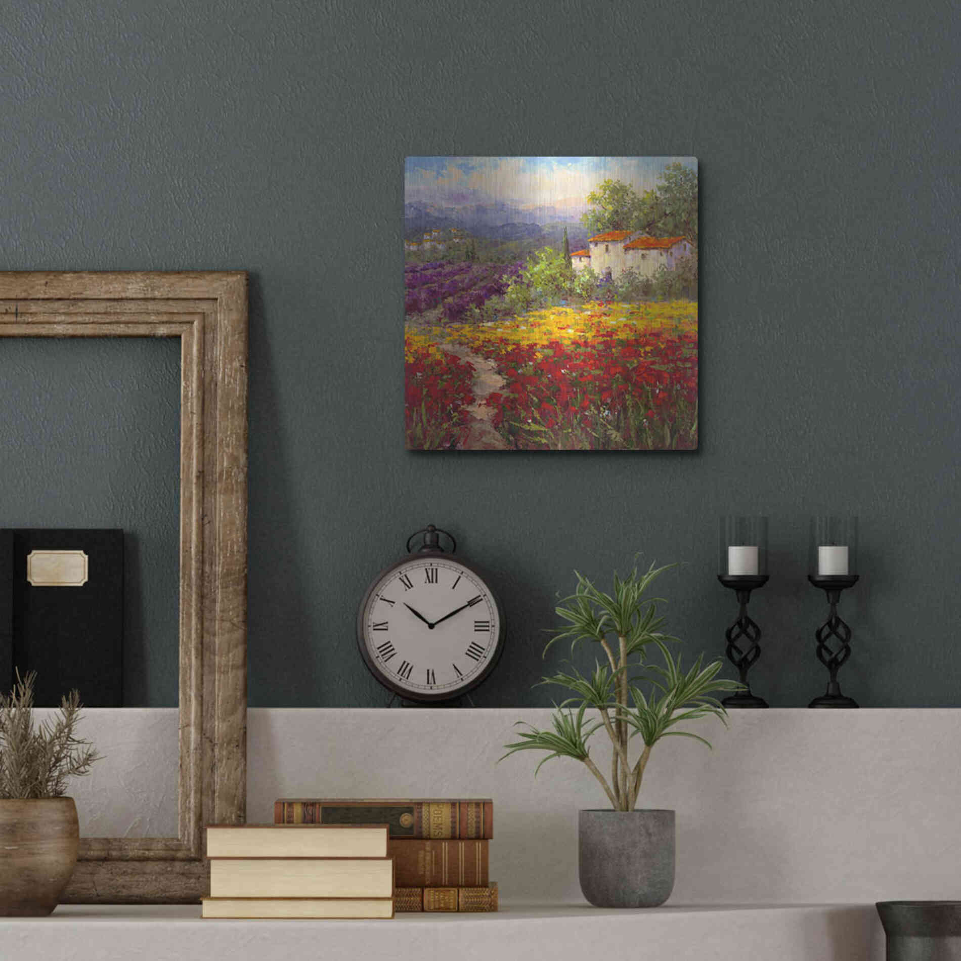 Luxe Metal Art 'Fleur du Pays II' by Hulsey, Metal Wall Art,12x12