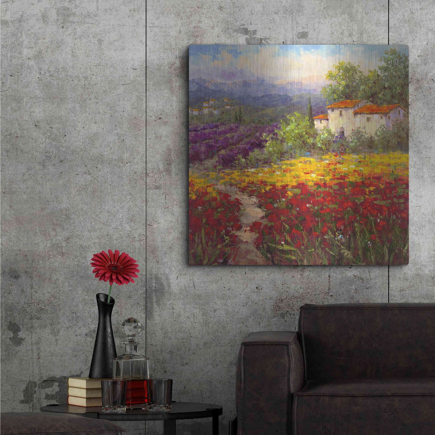 Luxe Metal Art 'Fleur du Pays II' by Hulsey, Metal Wall Art,36x36