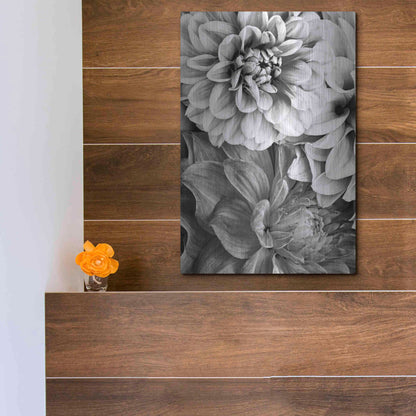 Luxe Metal Art 'B&W Flower 2' by Incado, Metal Wall Art,12x16