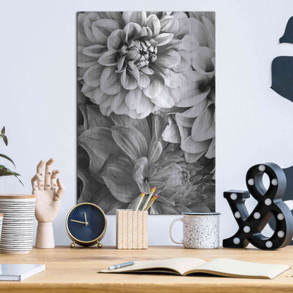 Luxe Metal Art 'B&W Flower 2' by Incado, Metal Wall Art,12x16