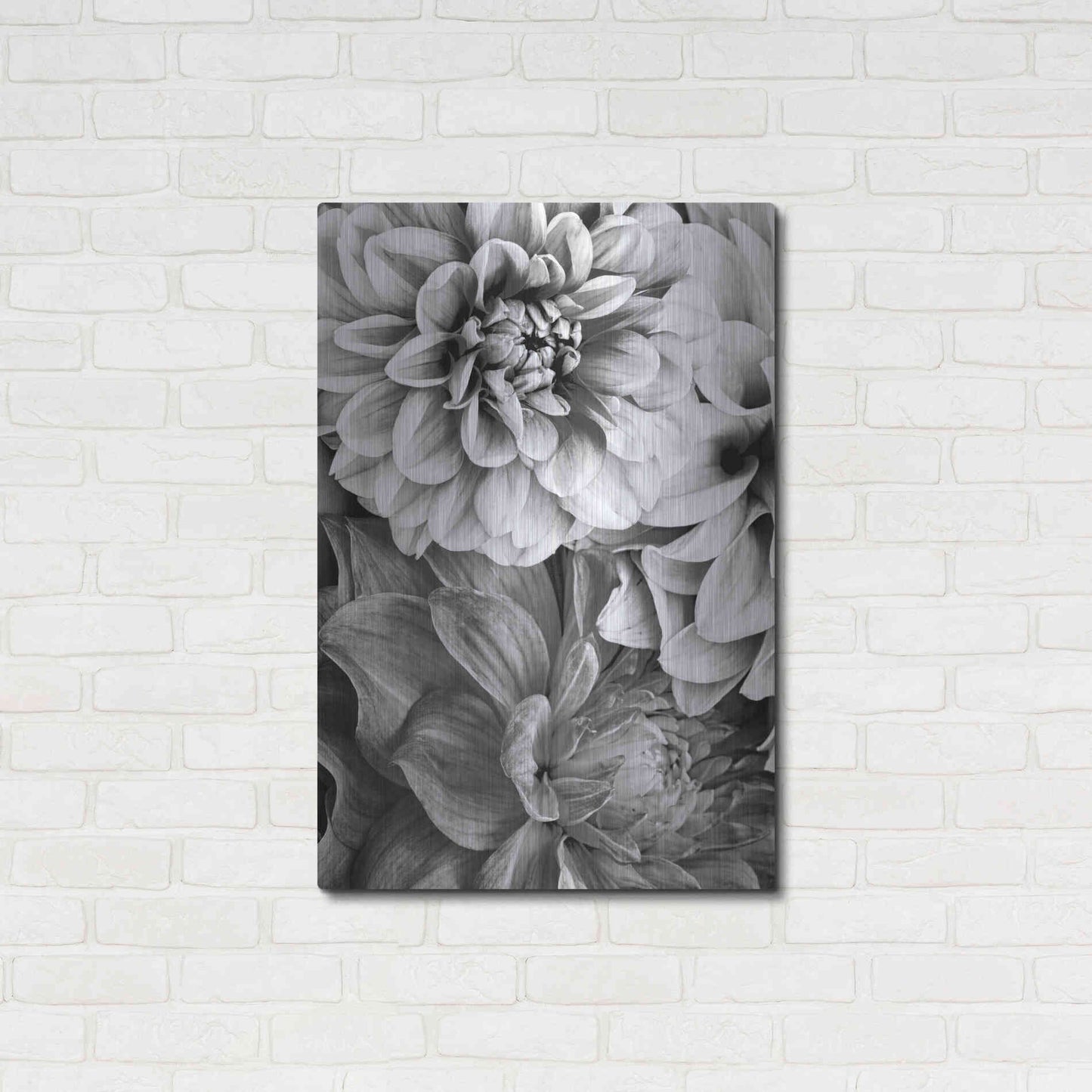 Luxe Metal Art 'B&W Flower 2' by Incado, Metal Wall Art,24x36