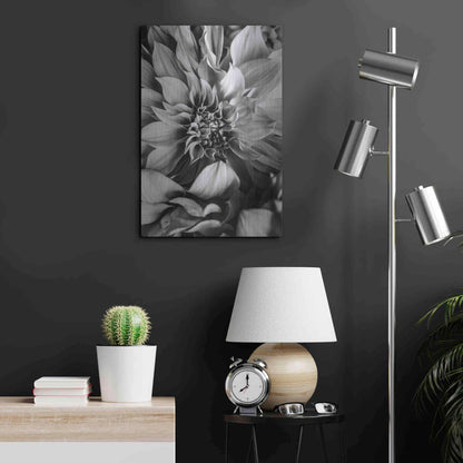 Luxe Metal Art 'B&W Flower 4' by Incado, Metal Wall Art,16x24