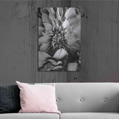 Luxe Metal Art 'B&W Flower 4' by Incado, Metal Wall Art,24x36