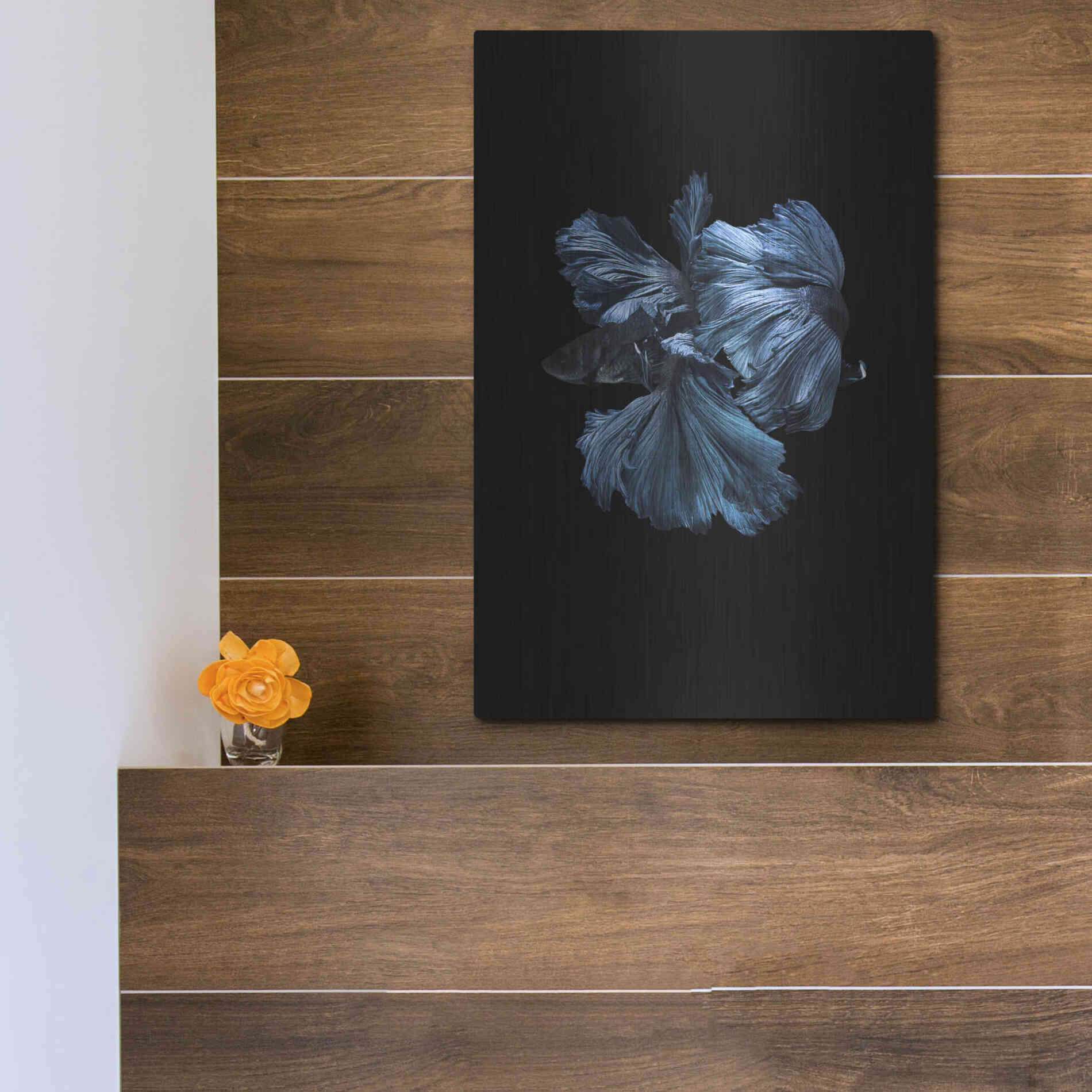 Luxe Metal Art 'Blue Betta' by Incado, Metal Wall Art,12x16