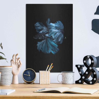 Luxe Metal Art 'Blue Betta' by Incado, Metal Wall Art,12x16
