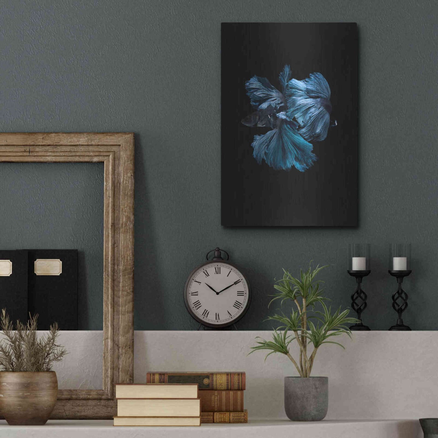 Luxe Metal Art 'Blue Betta' by Incado, Metal Wall Art,12x16