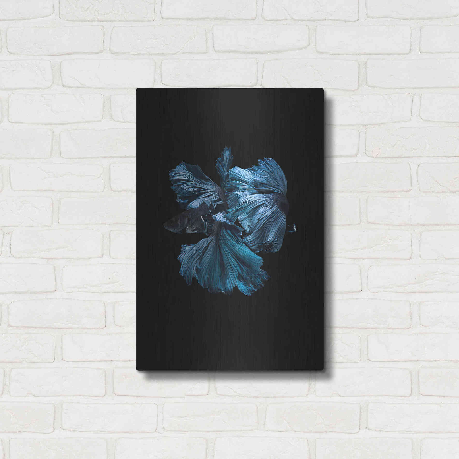 Luxe Metal Art 'Blue Betta' by Incado, Metal Wall Art,16x24