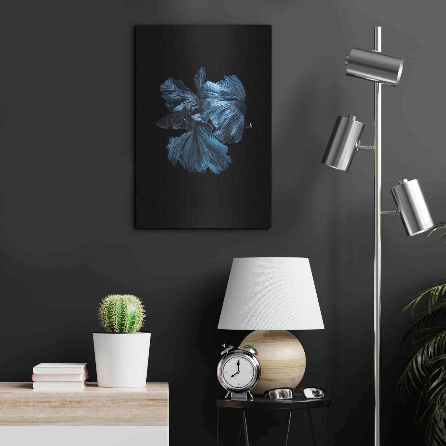 Luxe Metal Art 'Blue Betta' by Incado, Metal Wall Art,16x24