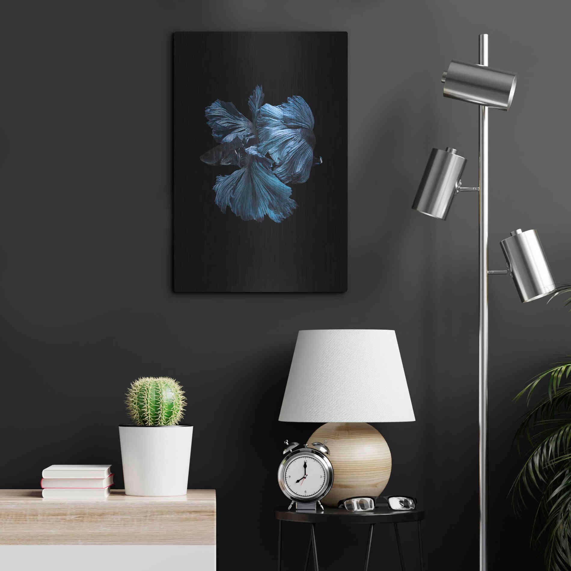 Luxe Metal Art 'Blue Betta' by Incado, Metal Wall Art,16x24