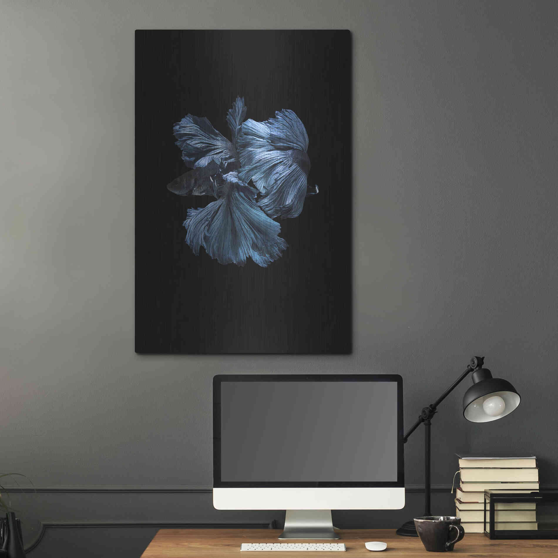 Luxe Metal Art 'Blue Betta' by Incado, Metal Wall Art,24x36