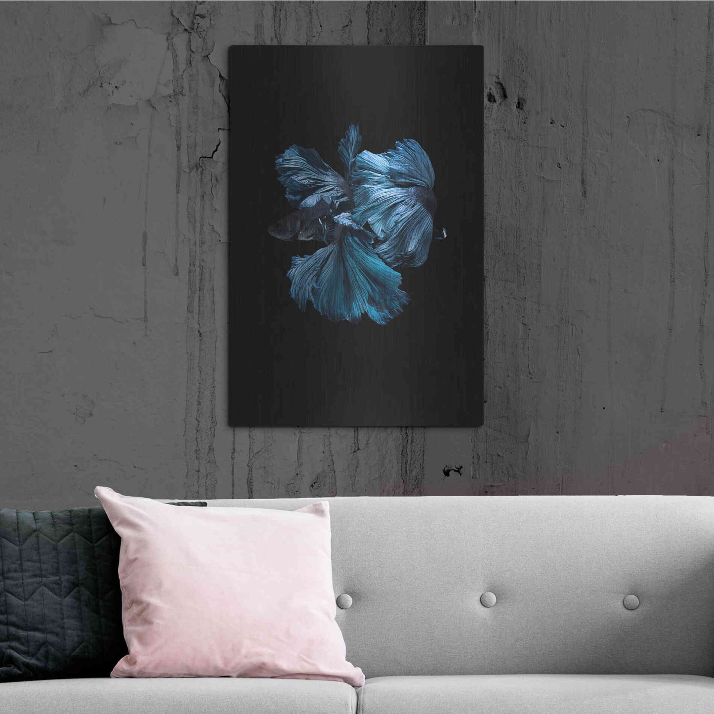 Luxe Metal Art 'Blue Betta' by Incado, Metal Wall Art,24x36