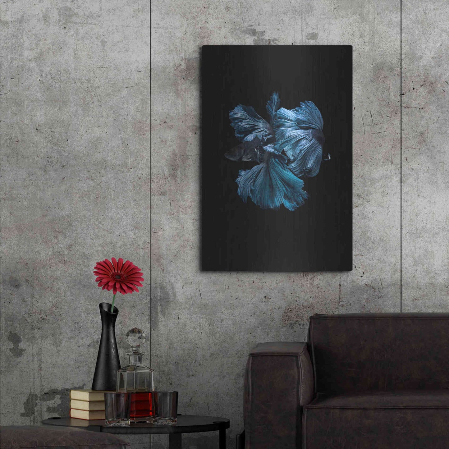 Luxe Metal Art 'Blue Betta' by Incado, Metal Wall Art,24x36