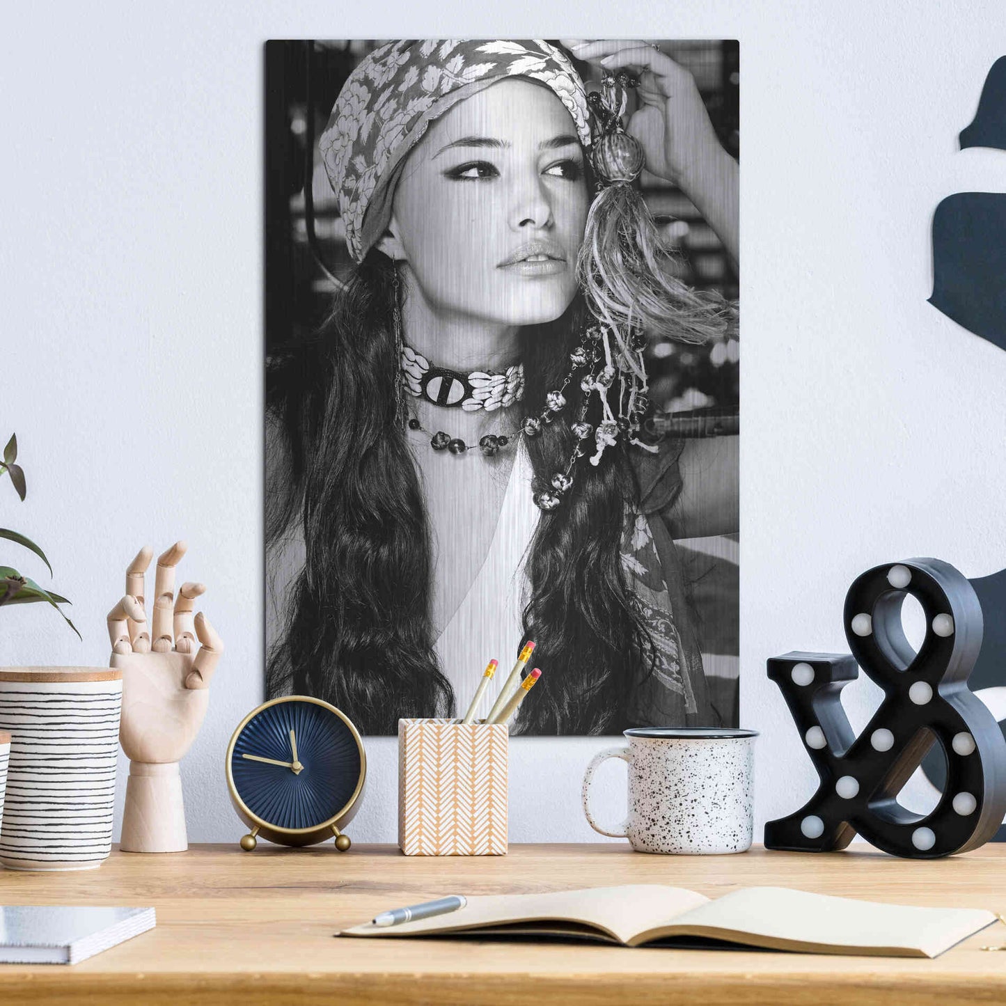 Luxe Metal Art 'Bohemian Beauty' by Incado, Metal Wall Art,12x16