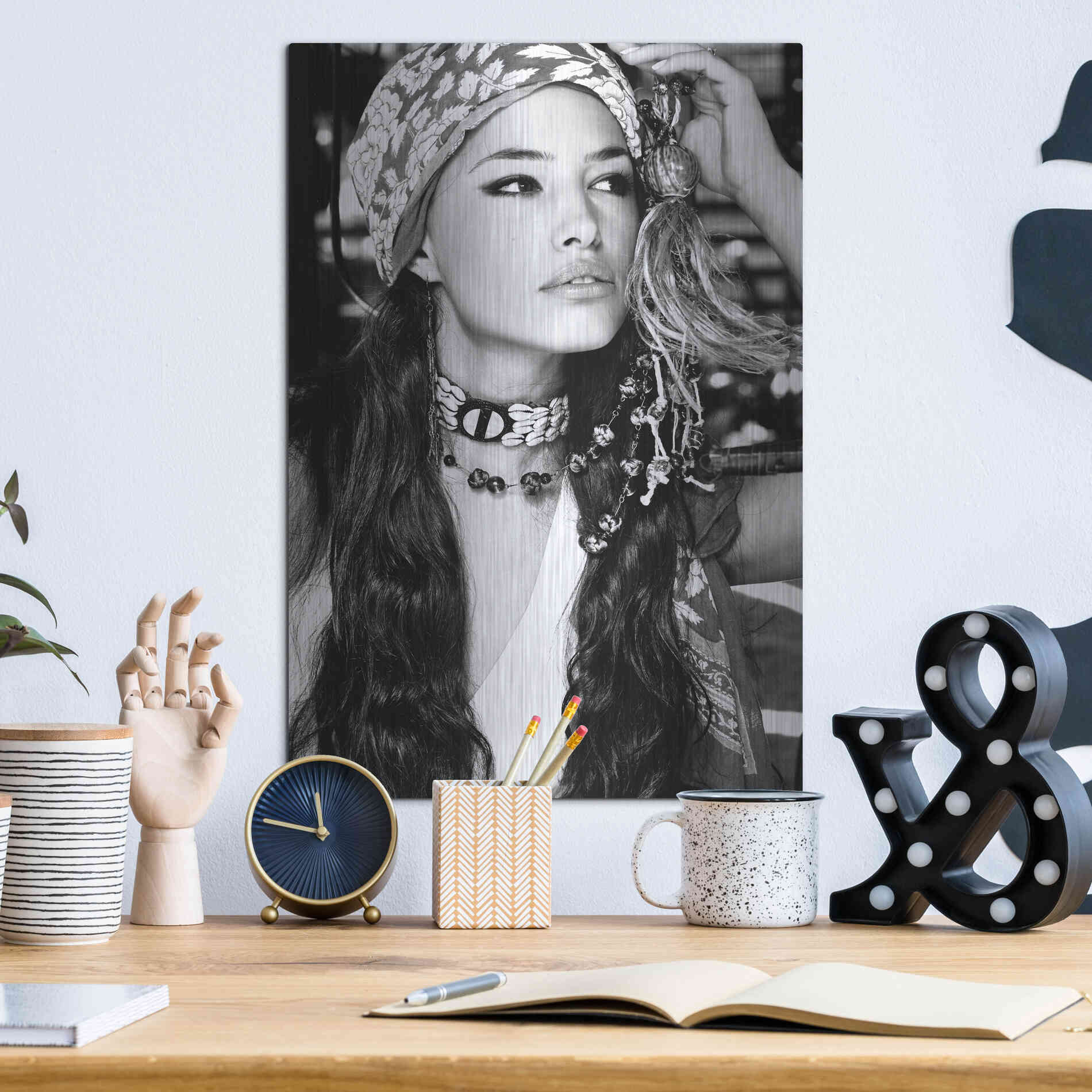 Luxe Metal Art 'Bohemian Beauty' by Incado, Metal Wall Art,12x16