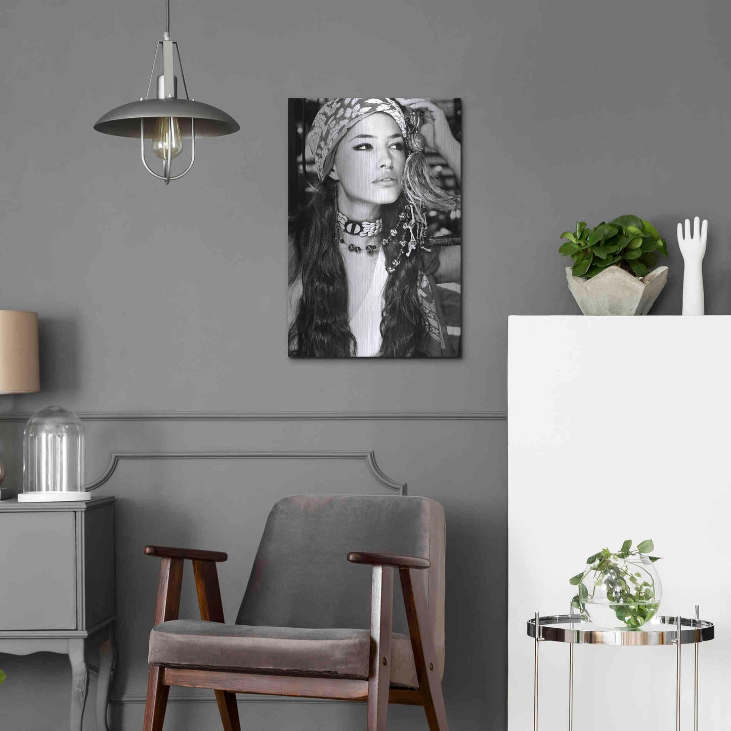 Luxe Metal Art 'Bohemian Beauty' by Incado, Metal Wall Art,16x24