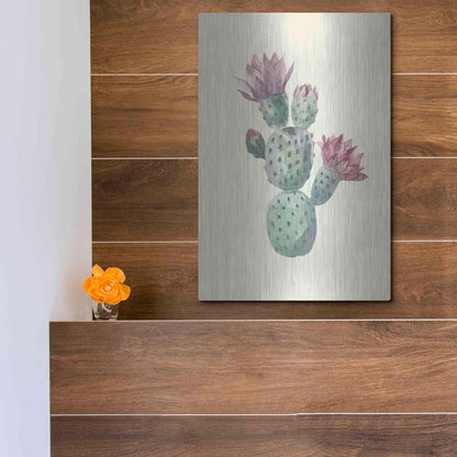 Luxe Metal Art 'Cactus on Yellow' by Incado, Metal Wall Art,12x16