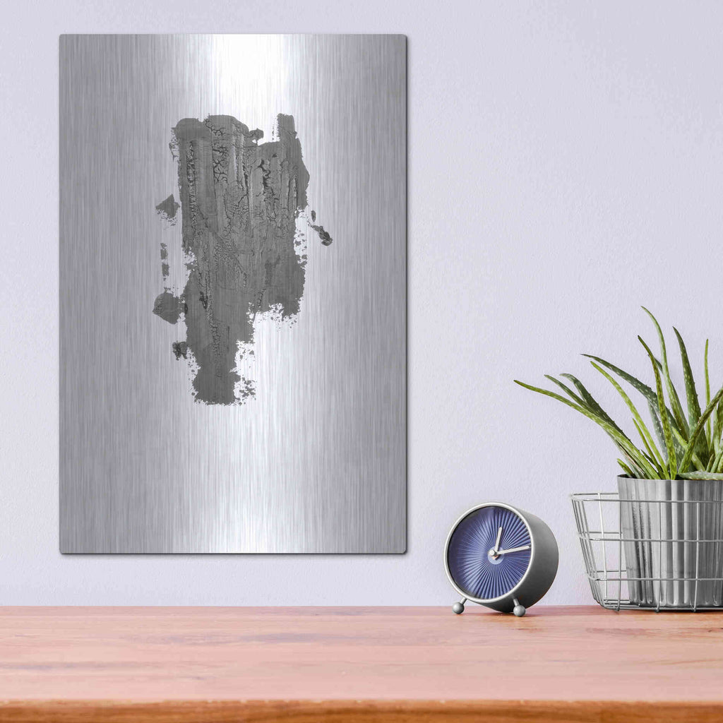 Luxe Metal Art 'Coal I' by Incado, Metal Wall Art,12x16
