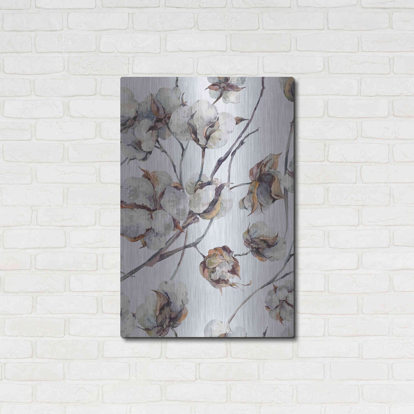 Luxe Metal Art 'Cotton II' by Incado, Metal Wall Art,24x36