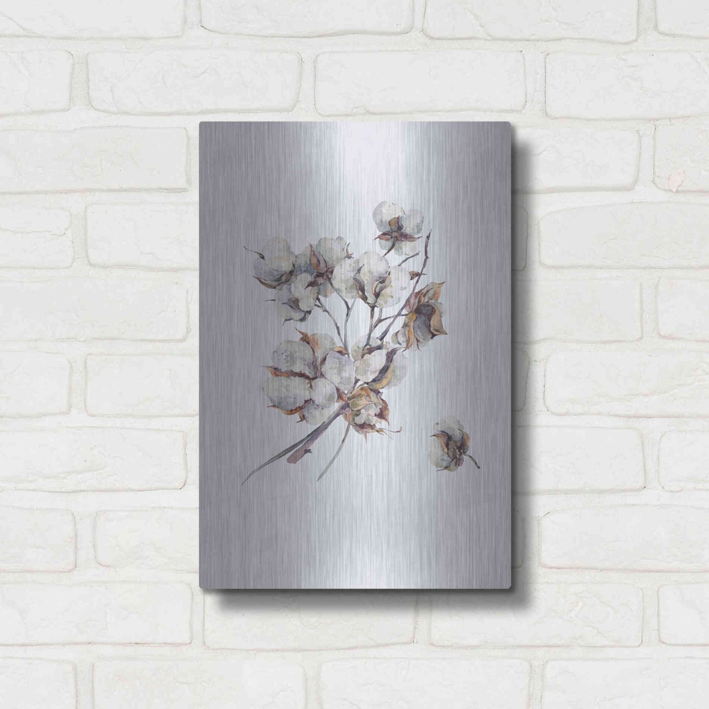 Luxe Metal Art 'Cotton III' by Incado, Metal Wall Art,12x16