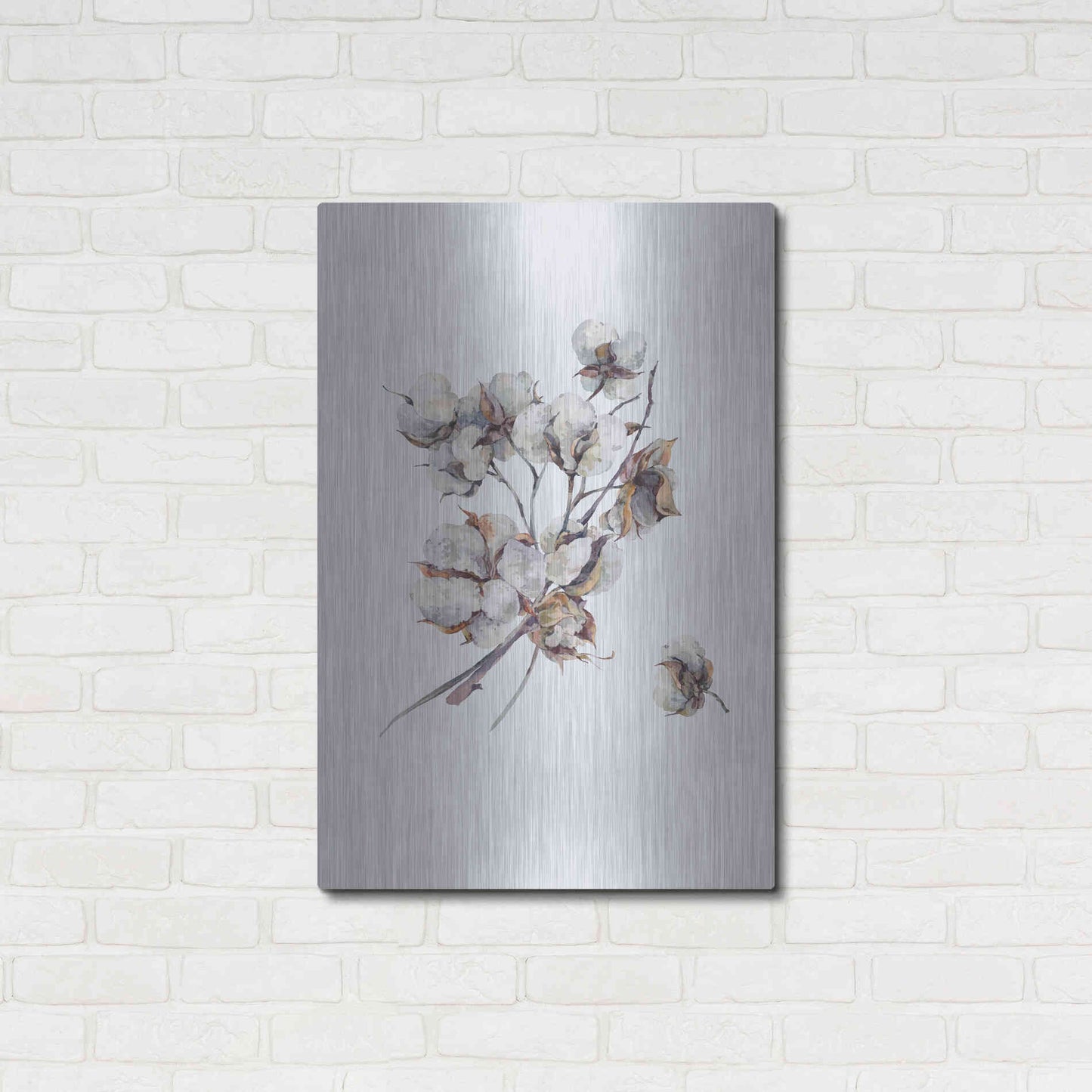 Luxe Metal Art 'Cotton III' by Incado, Metal Wall Art,24x36