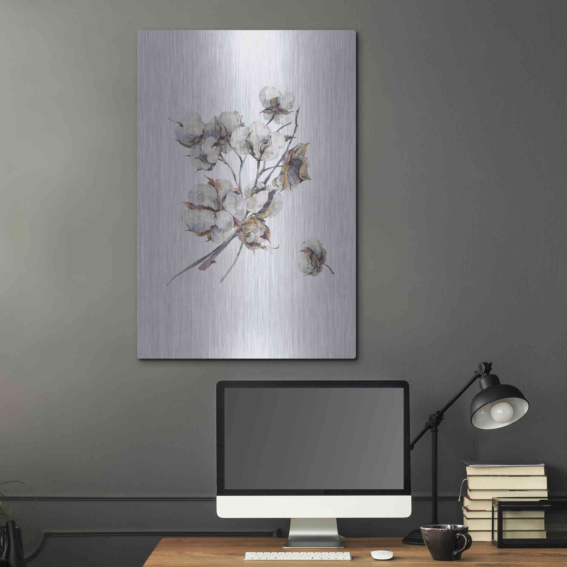 Luxe Metal Art 'Cotton III' by Incado, Metal Wall Art,24x36