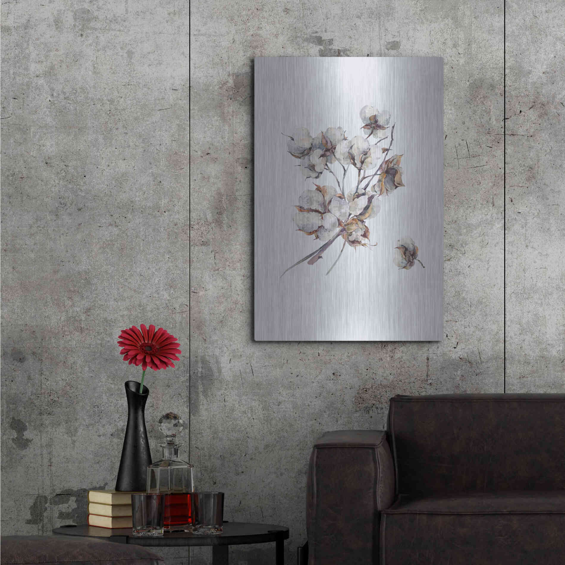 Luxe Metal Art 'Cotton III' by Incado, Metal Wall Art,24x36