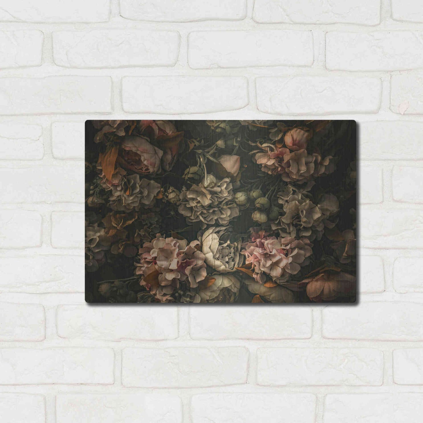 Luxe Metal Art 'Dark Floral Arrangement' by Incado, Metal Wall Art,16x12