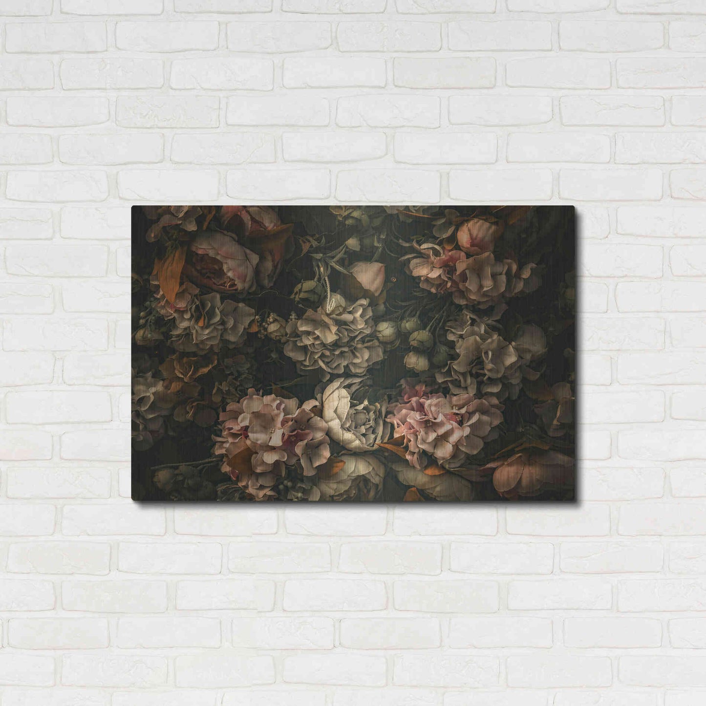 Luxe Metal Art 'Dark Floral Arrangement' by Incado, Metal Wall Art,36x24