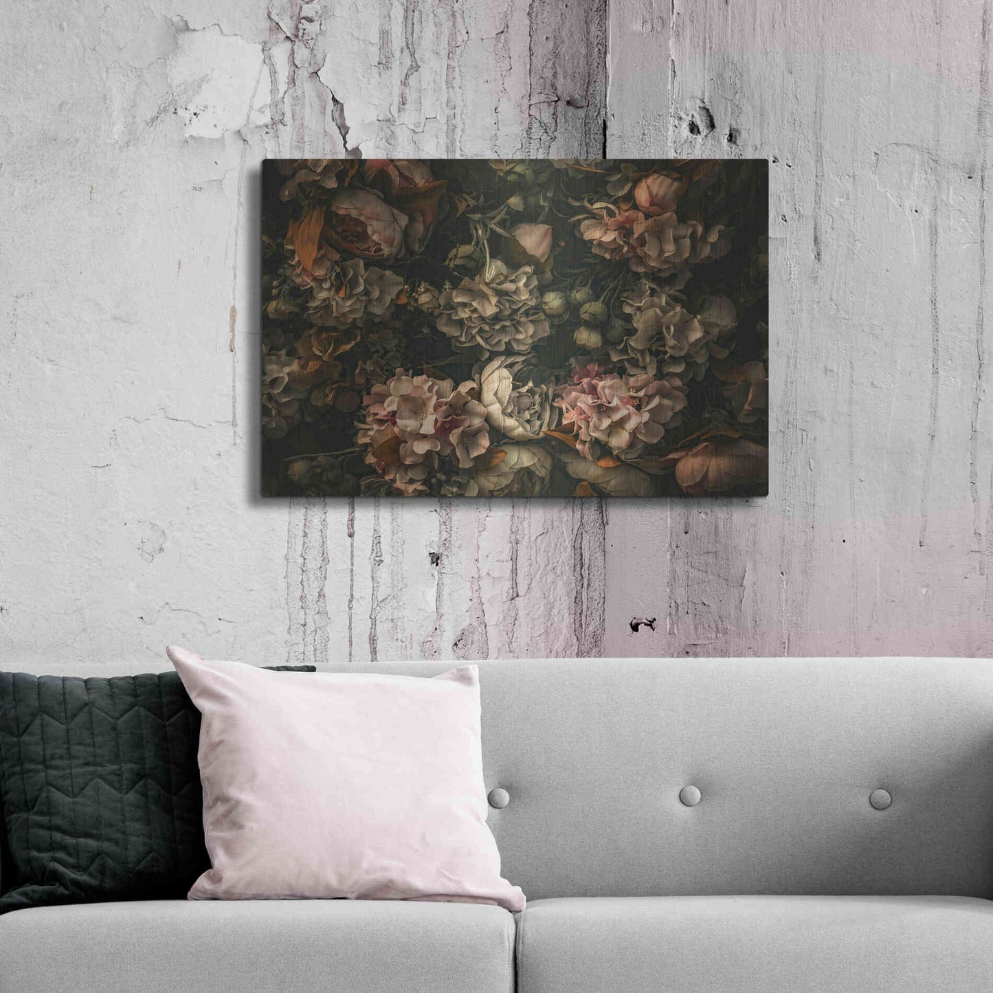 Luxe Metal Art 'Dark Floral Arrangement' by Incado, Metal Wall Art,36x24