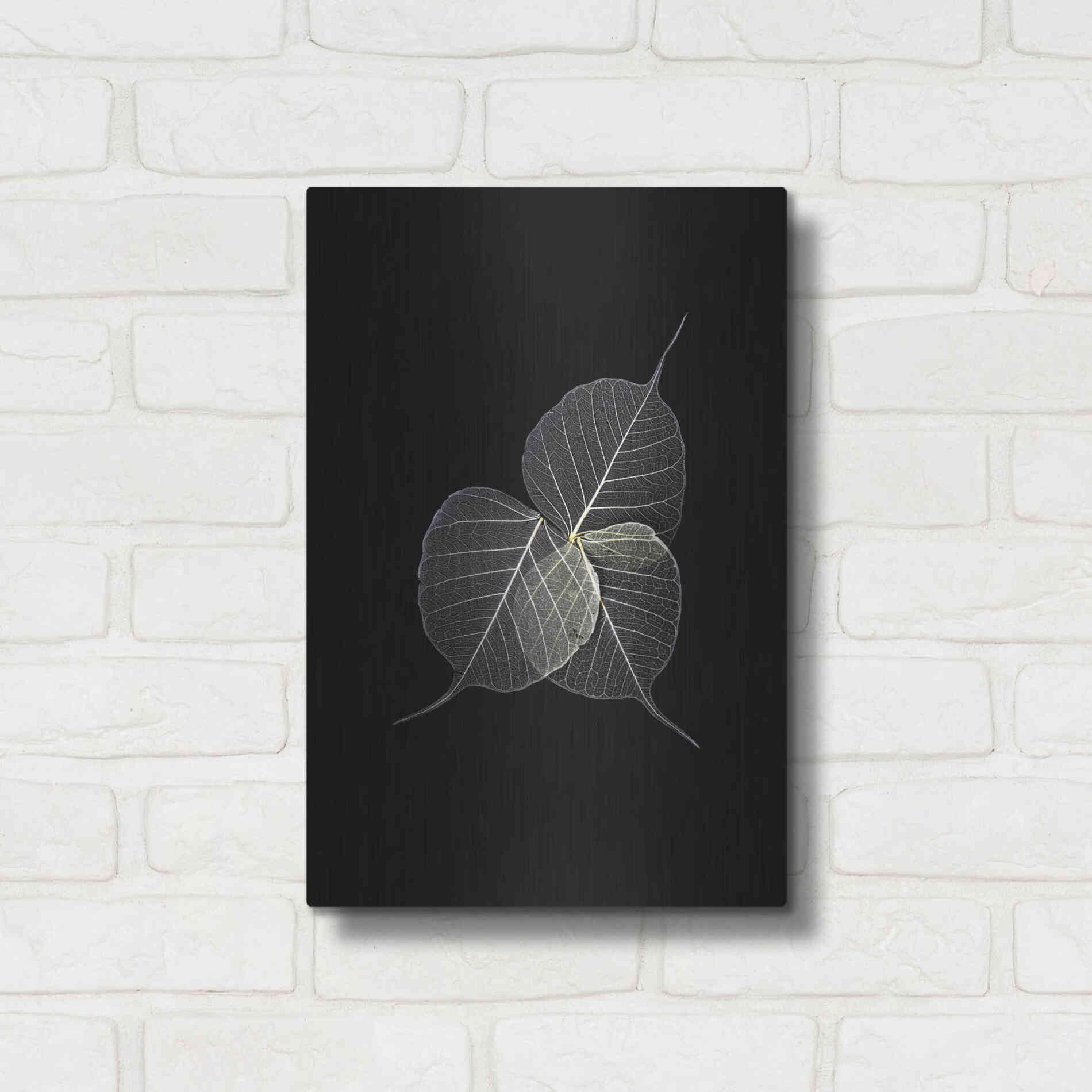 Luxe Metal Art 'Dark Leaves' by Incado, Metal Wall Art,12x16