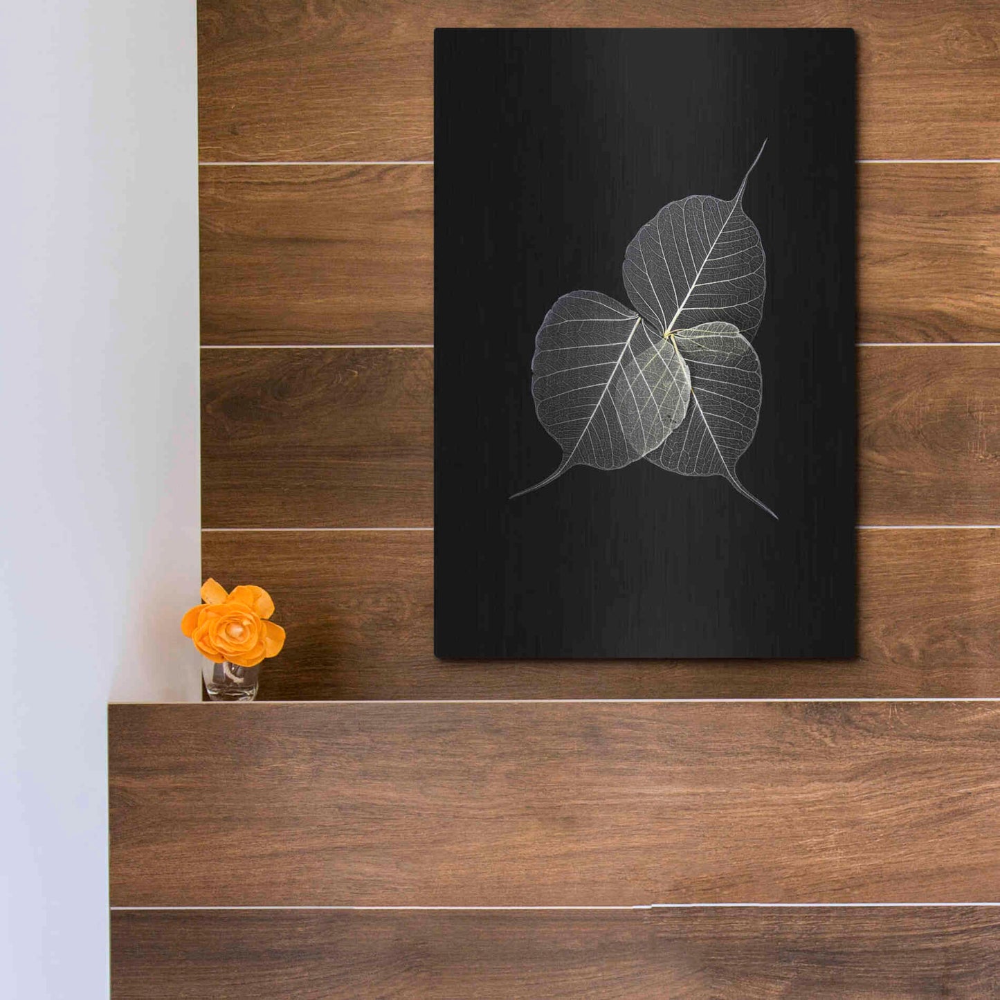 Luxe Metal Art 'Dark Leaves' by Incado, Metal Wall Art,12x16