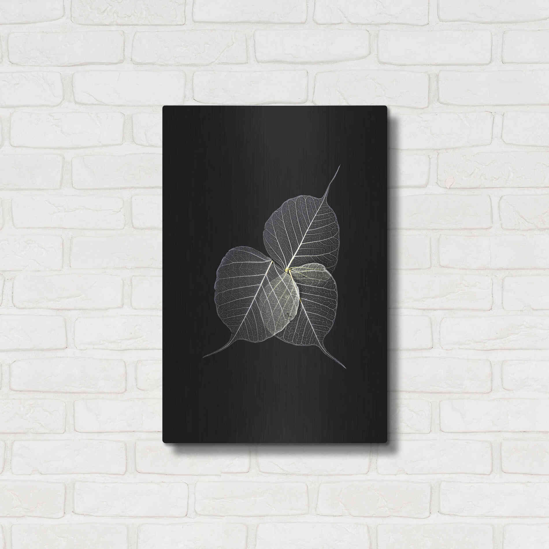 Luxe Metal Art 'Dark Leaves' by Incado, Metal Wall Art,16x24
